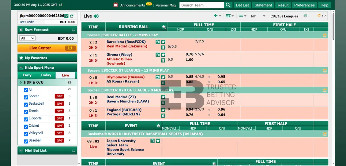 JeetBuzz Live Betting