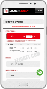 justbet android app events