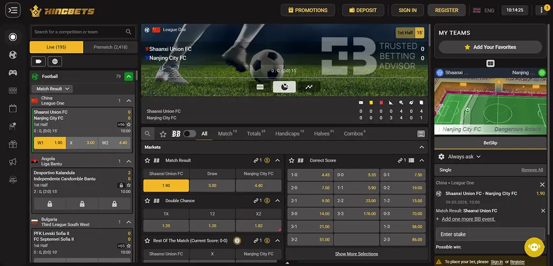 Kingbets Live Betting