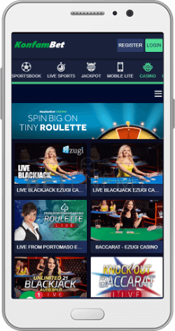 Konfambet mobile casino for Android