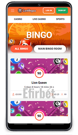 LeoVegas Android App Bingo