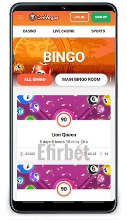 LeoVegas Android App Bingo