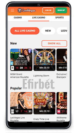 LeoVegas Android App Live Casino