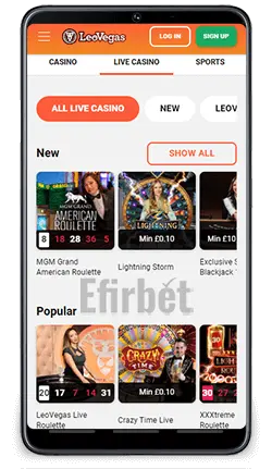 LeoVegas Android App Live Casino