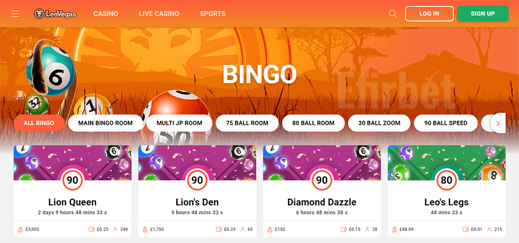 LeoVegas Bingo Games