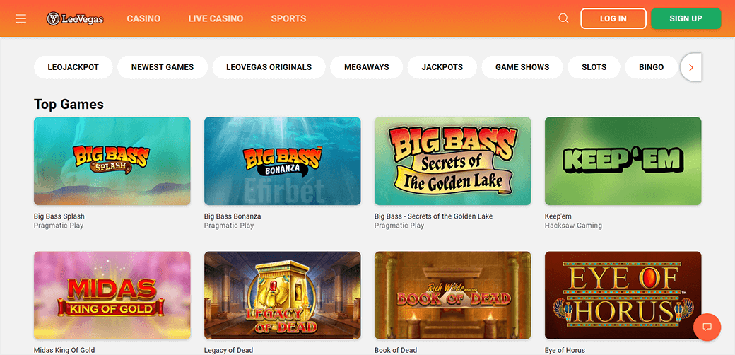 LeoVegas Casino Games