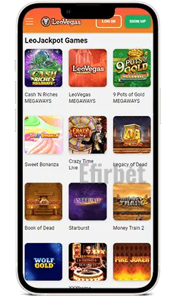 LeoVegas iOS App LeoJackpot Games
