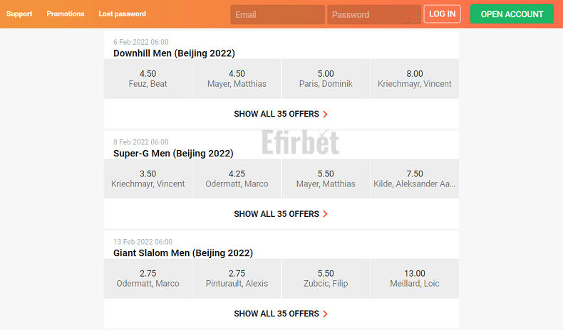 LeoVegas Olympics betting