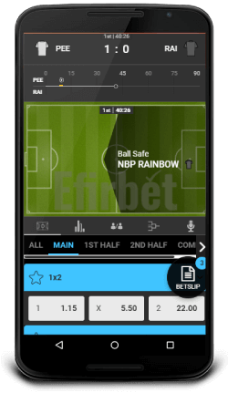 LibraBet's In-Play section for Android