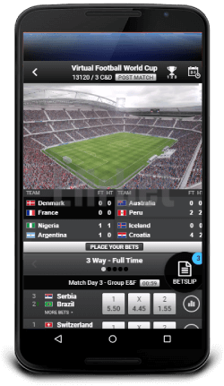 Virtual Sports in LibraBet's Android app