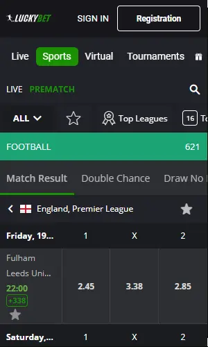 LuckyBet mobile screenshot