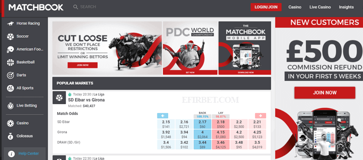 matchbook homepage
