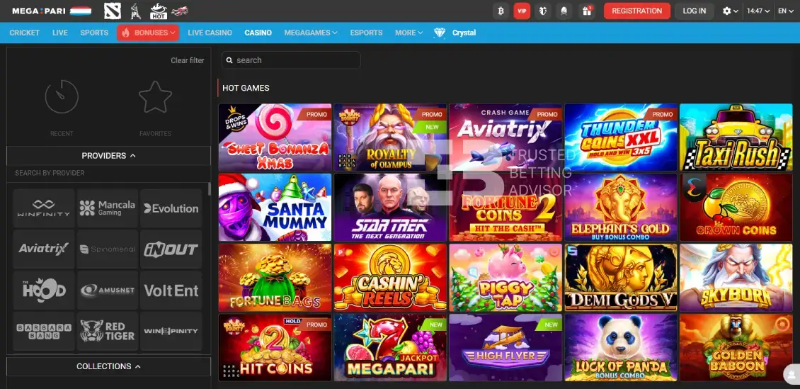Megapari Casino Games