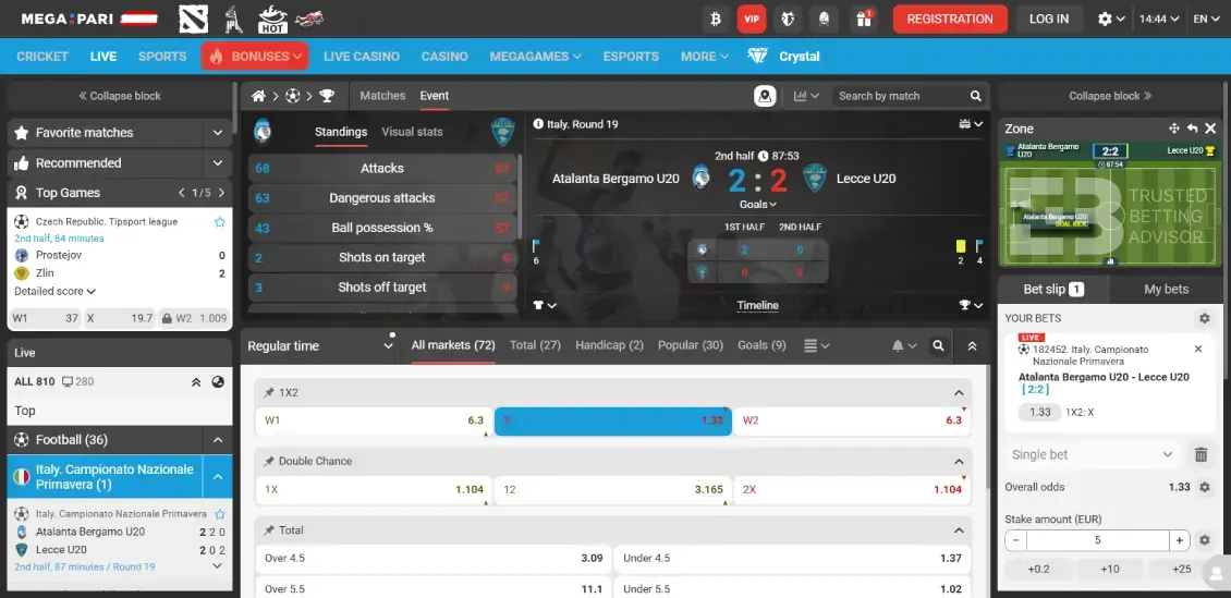 Megapari Live Betting