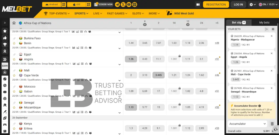 Melbet Nigeria ACCA Betting