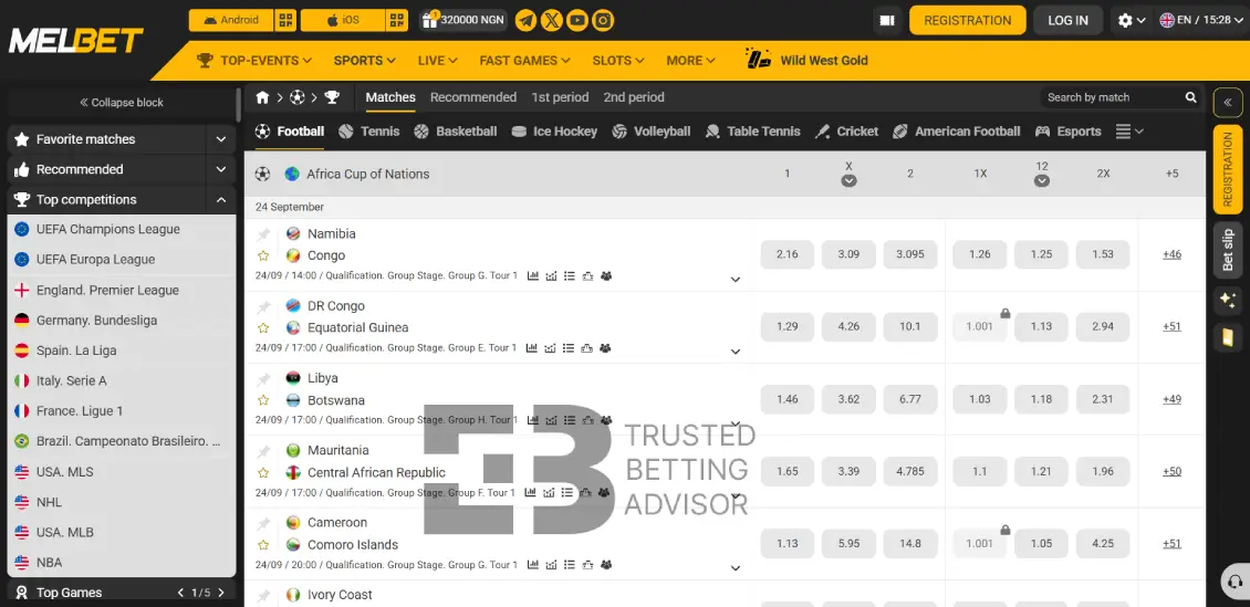 Melbet Nigeria AFCON Betting