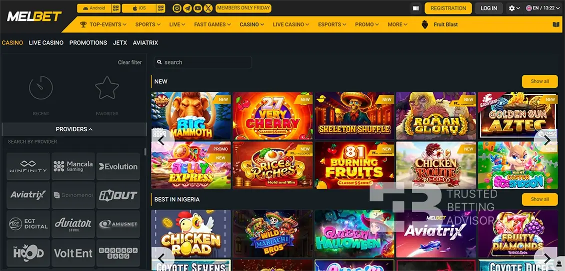 Melbet Casino Games Nigeria