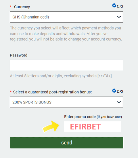 Melbet Ghana bonus code field