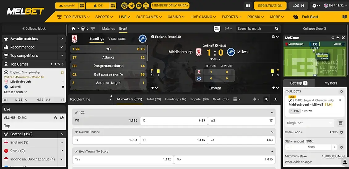 Melbet Live Betting Nigeria