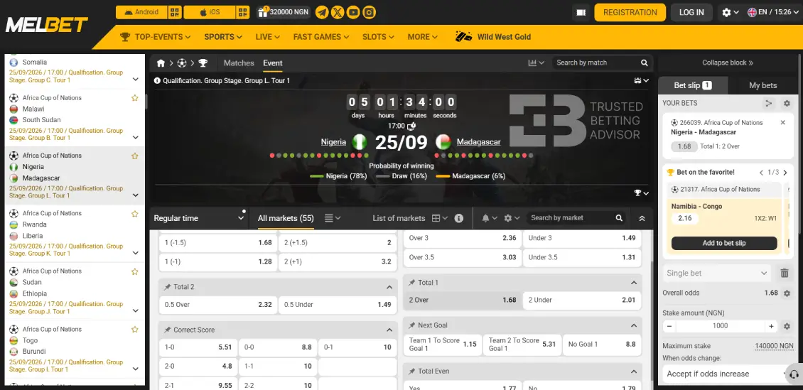 Melbet Nigeria Single Bet