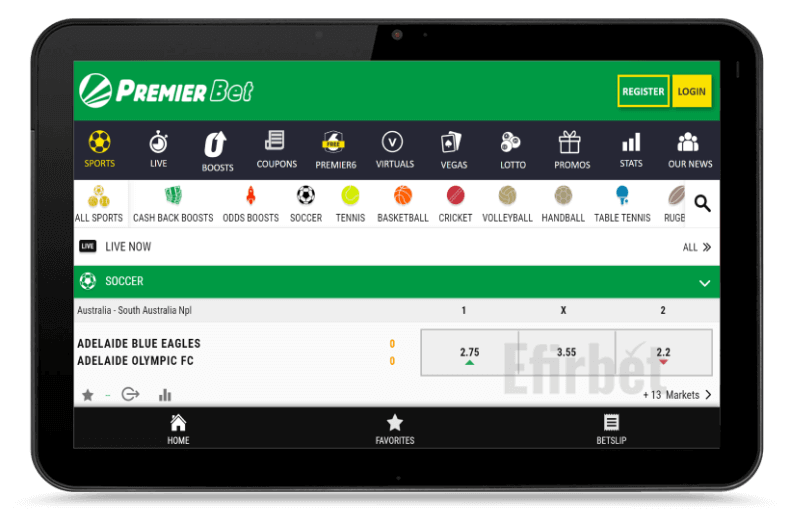 mobile site version of premier bet