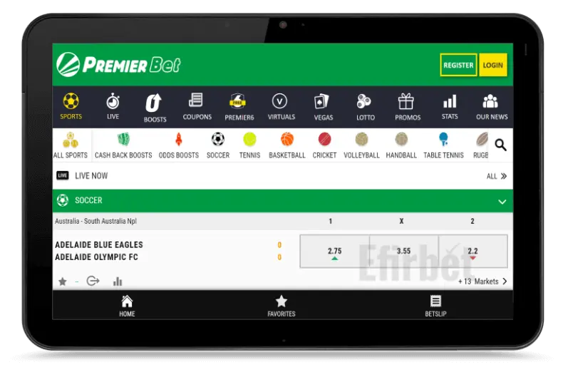 mobile site version of premier bet