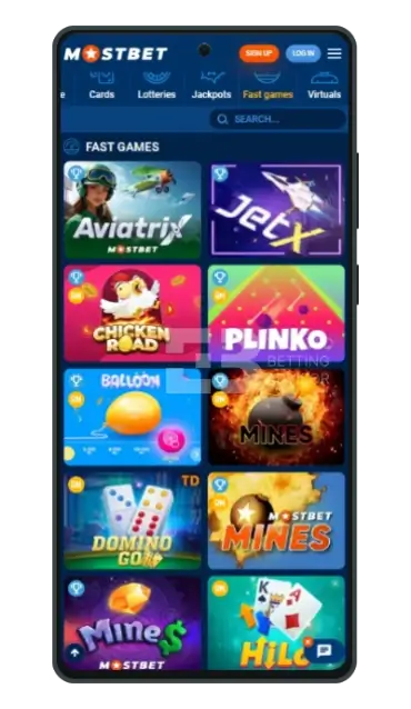 mostbet app bd - fast games section