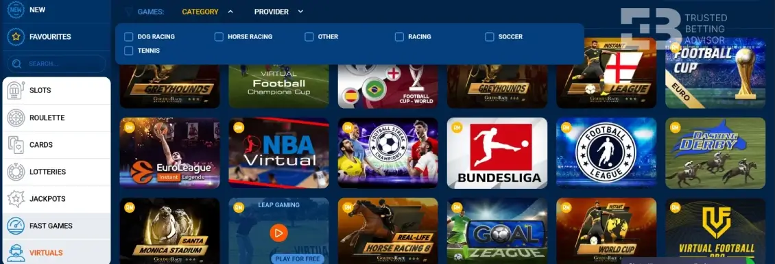 Mostbet virtual sports section