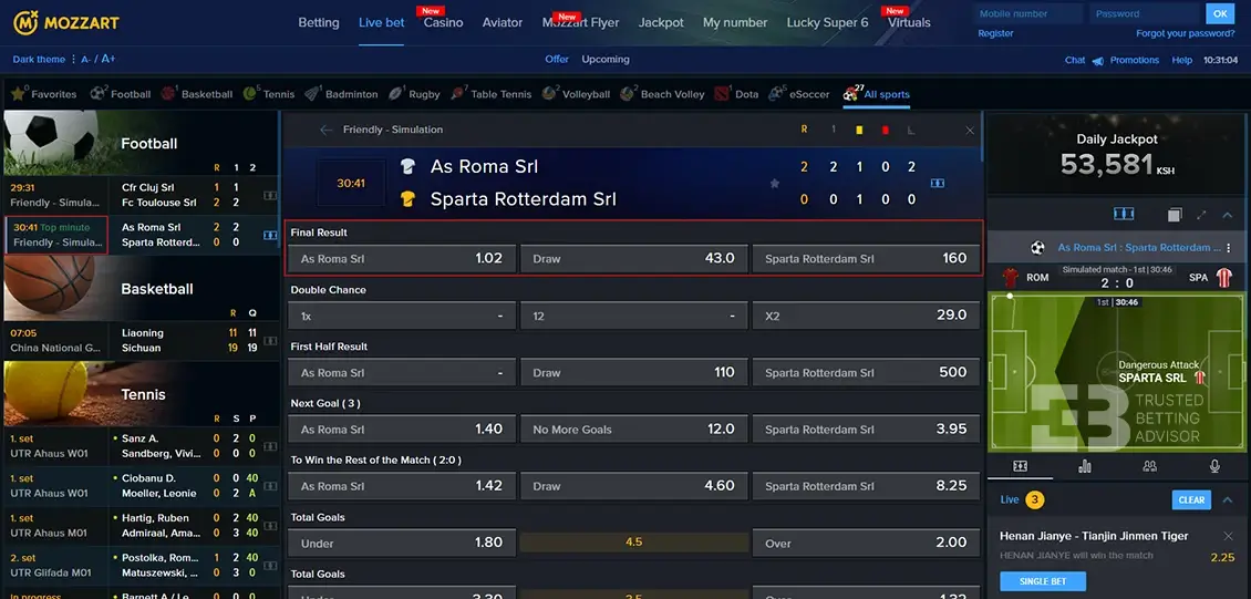 Mozzartbet Live Betting