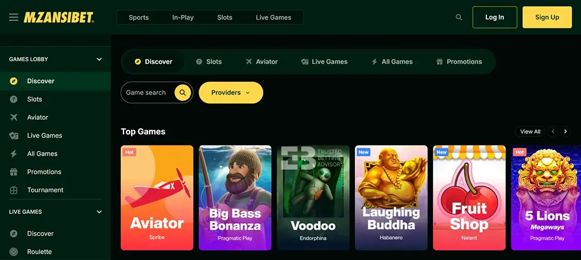 Mzansibet Casino Games
