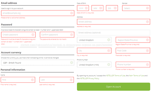 отваряне на акаунт в neteller
