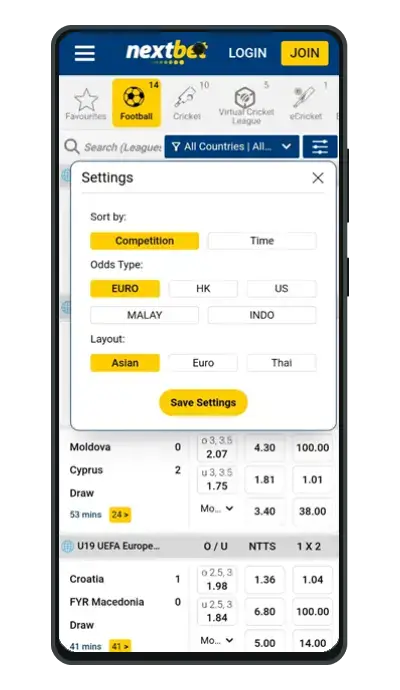 Nextbet app