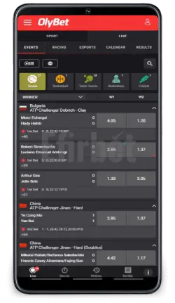 Olybet App live sports