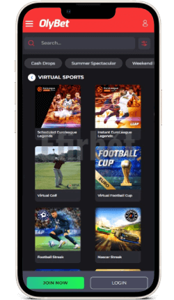 Olybet mobile version - Virtual sports