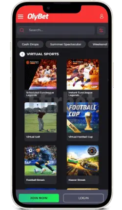 Olybet mobile version - Virtual sports