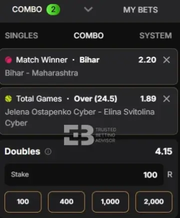 Pantherbet betslip sports