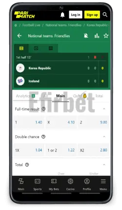 Parimatch android app live betting