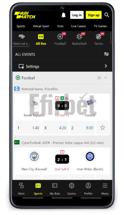 Parimatch android app sportsbook