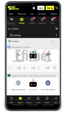 Parimatch android app sportsbook