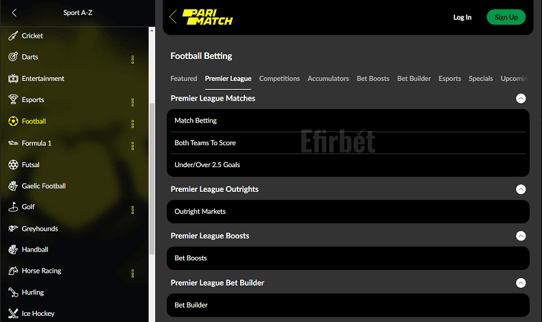 Parimatch football betting