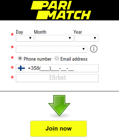 Parimatch Quick Sign Up steps