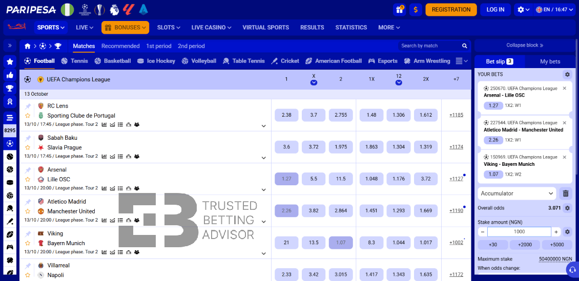 Paripesa Nigeria ACCA Betting