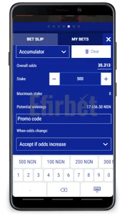 Paripesa mobile betslip