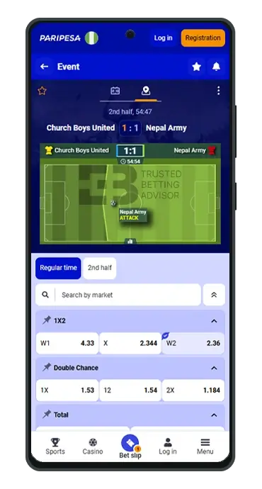 Paripesa App Live Betting Android
