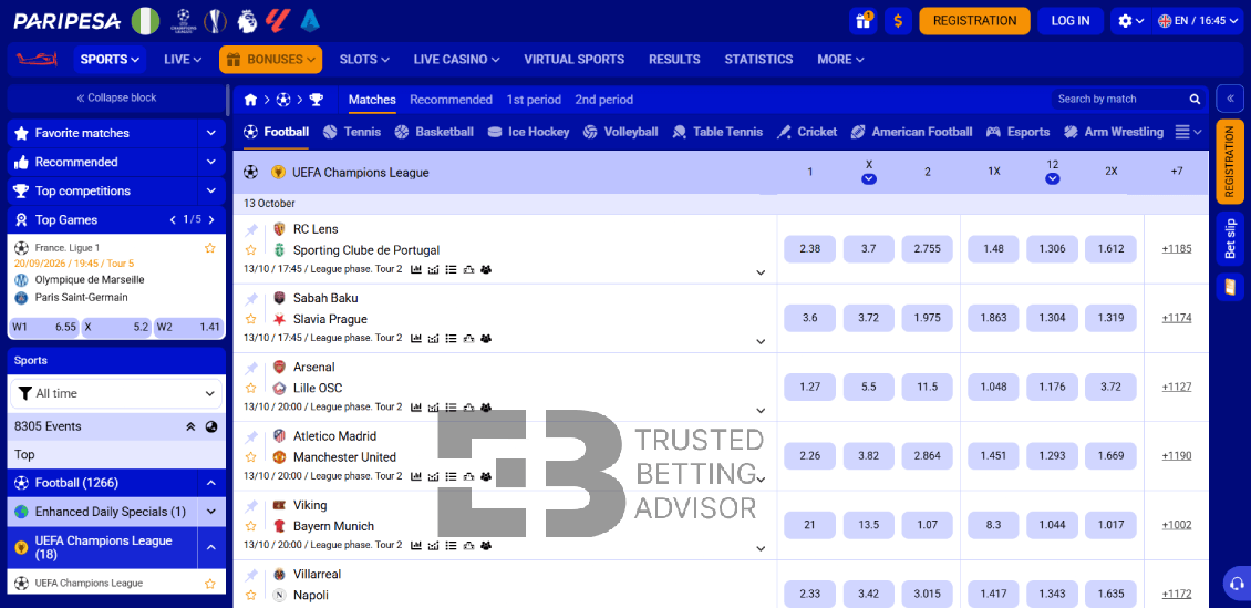 Paripesa Nigeria Champions League Betting