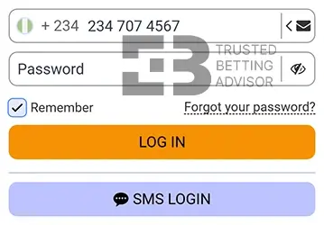 Paripes Phone Login Form