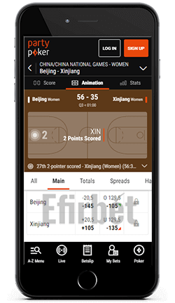 PartyPoker iOS Basketball In-Play