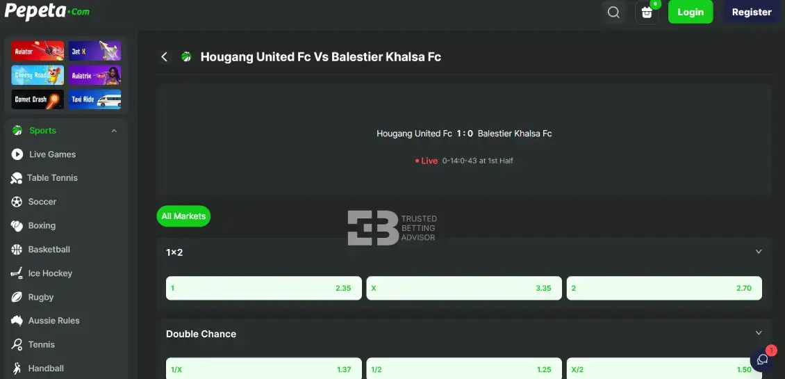 Pepeta bet live sports betting