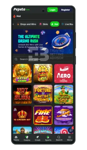 Pepeta mobile app screenshot