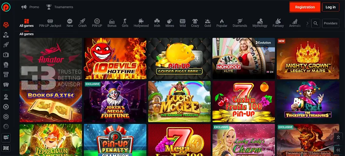 Pin-up Bet Casino Games